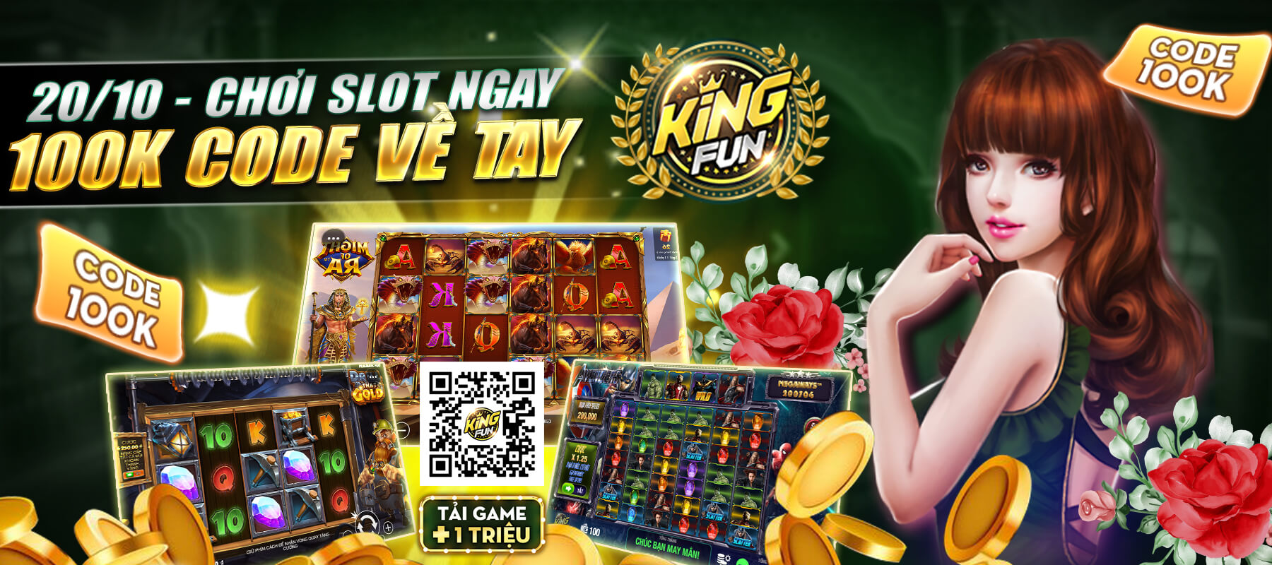 100K Slot Giftcode Kingfun - 20.10